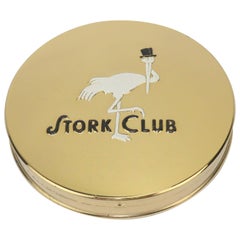 Vintage 1950's Stork Club Souvenir Mirrored Powder Compact