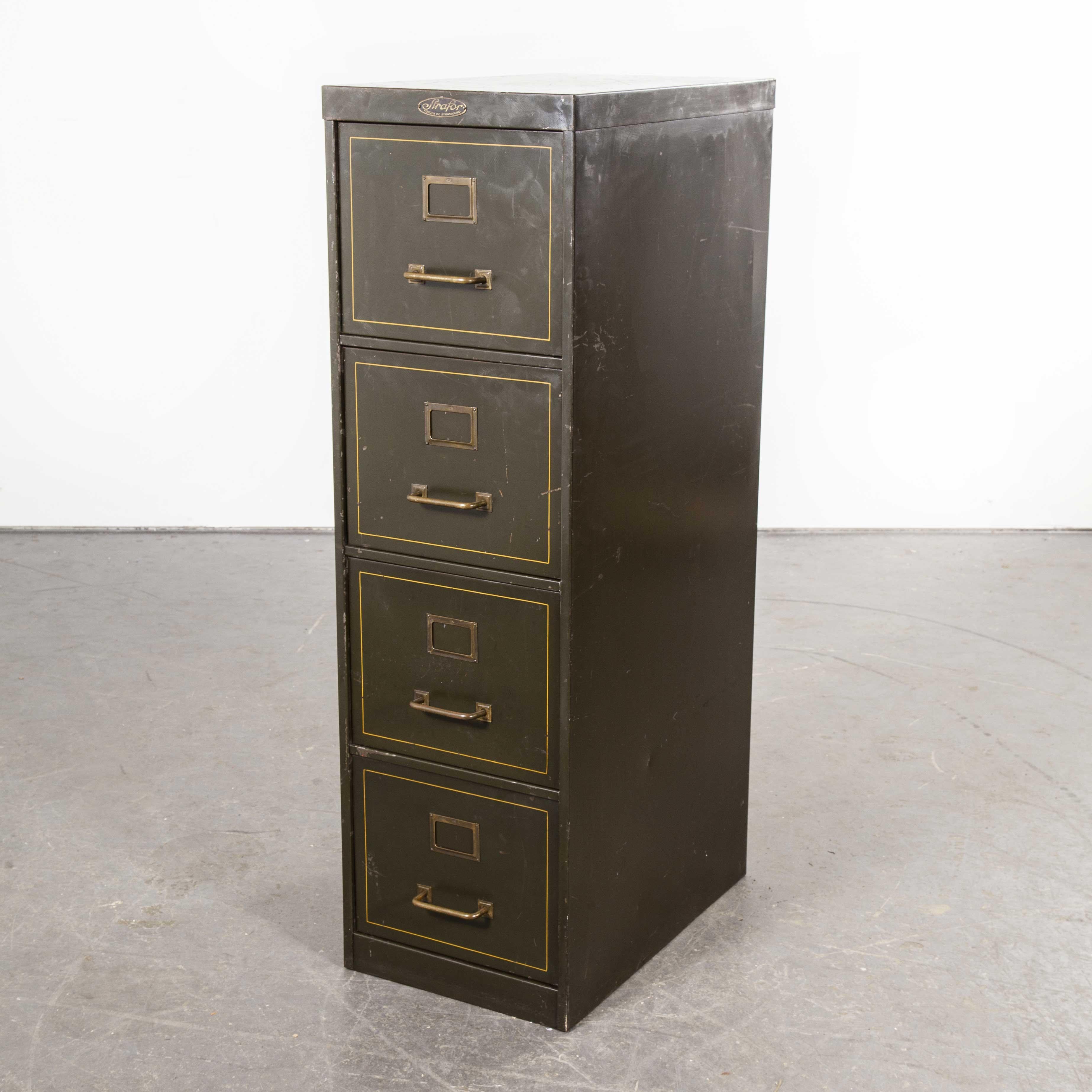 1950s Strafor Four Drawer Filing Cabinet, Forge de Strasbourg 2