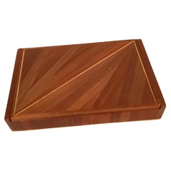1950's Straw marquetry decorative boxe in the style of Jean-Michel Frank