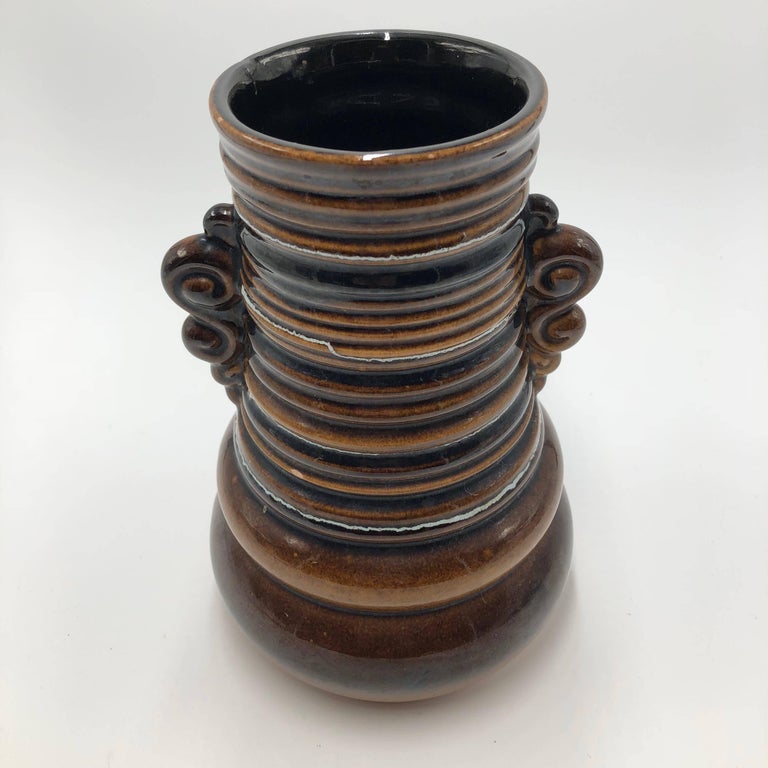 1950s Strehla ceramic vase from East Germany.
   