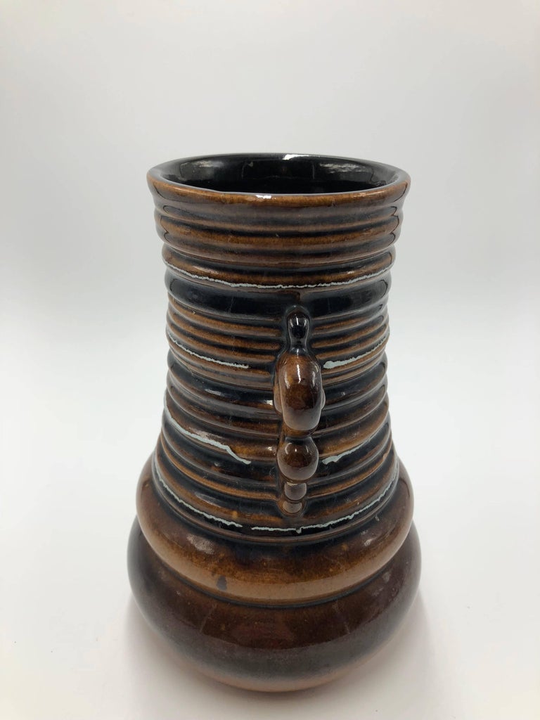 Mid-Century Modern 1950s Strehla Ceramic Vase from East Germany For Sale