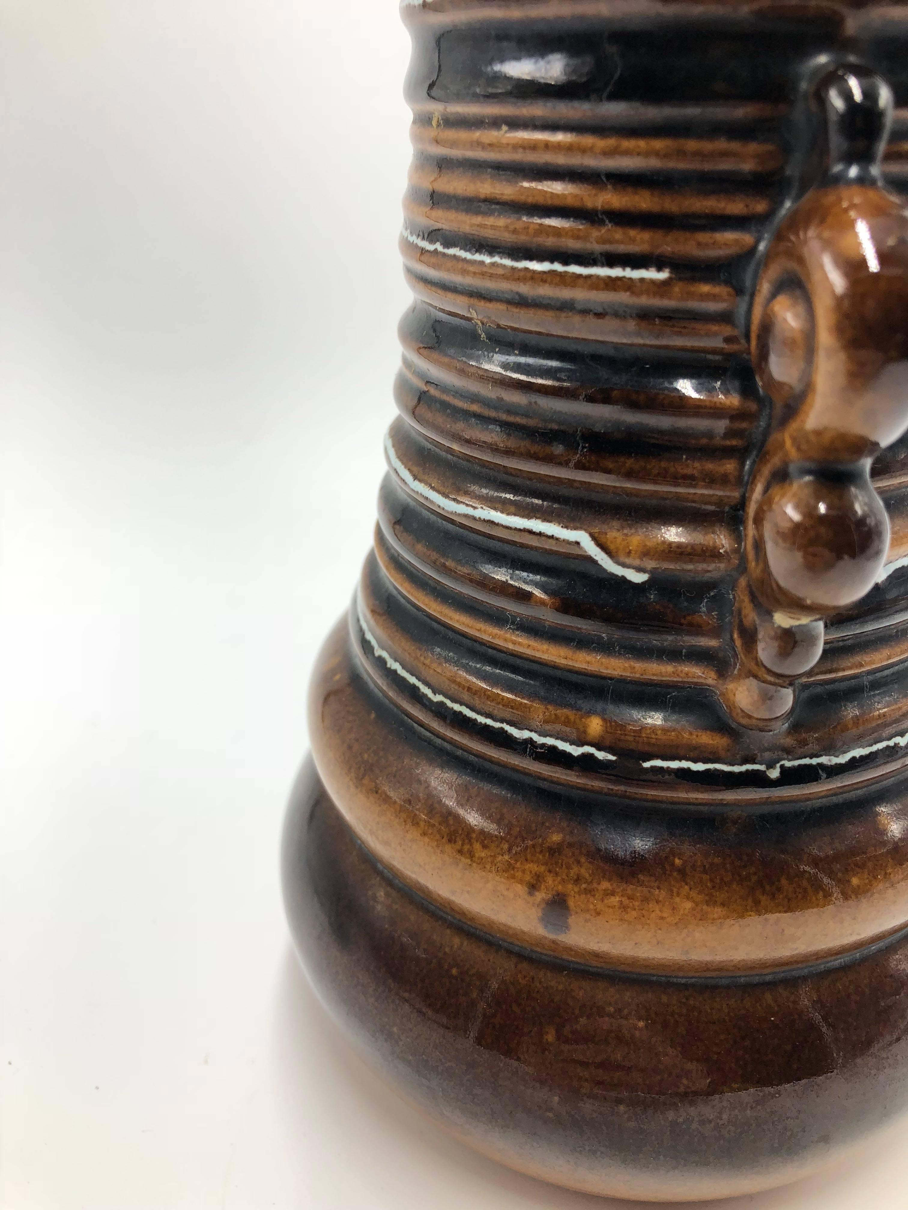 Milieu du XXe siècle Vase en céramique Strehla des années 1950, Allemagne de l'Est en vente