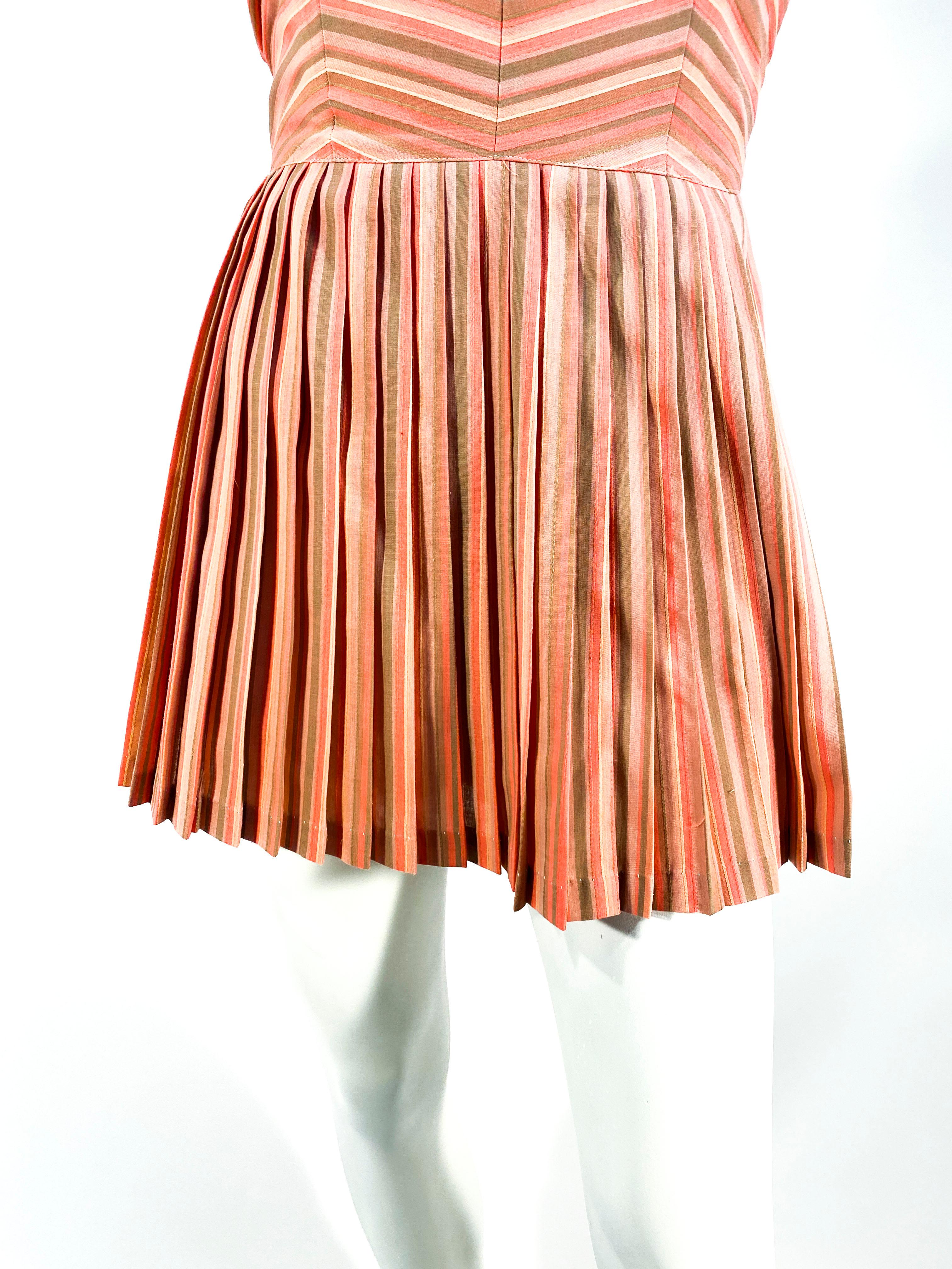 Orange 1950s Striped Cotton Sunsuit