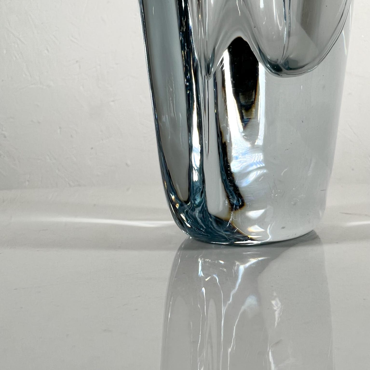 1950s Strombergshyttan Vase Gazelle Crystal Art Glass Gunnar Nyland Sweden en vente 3