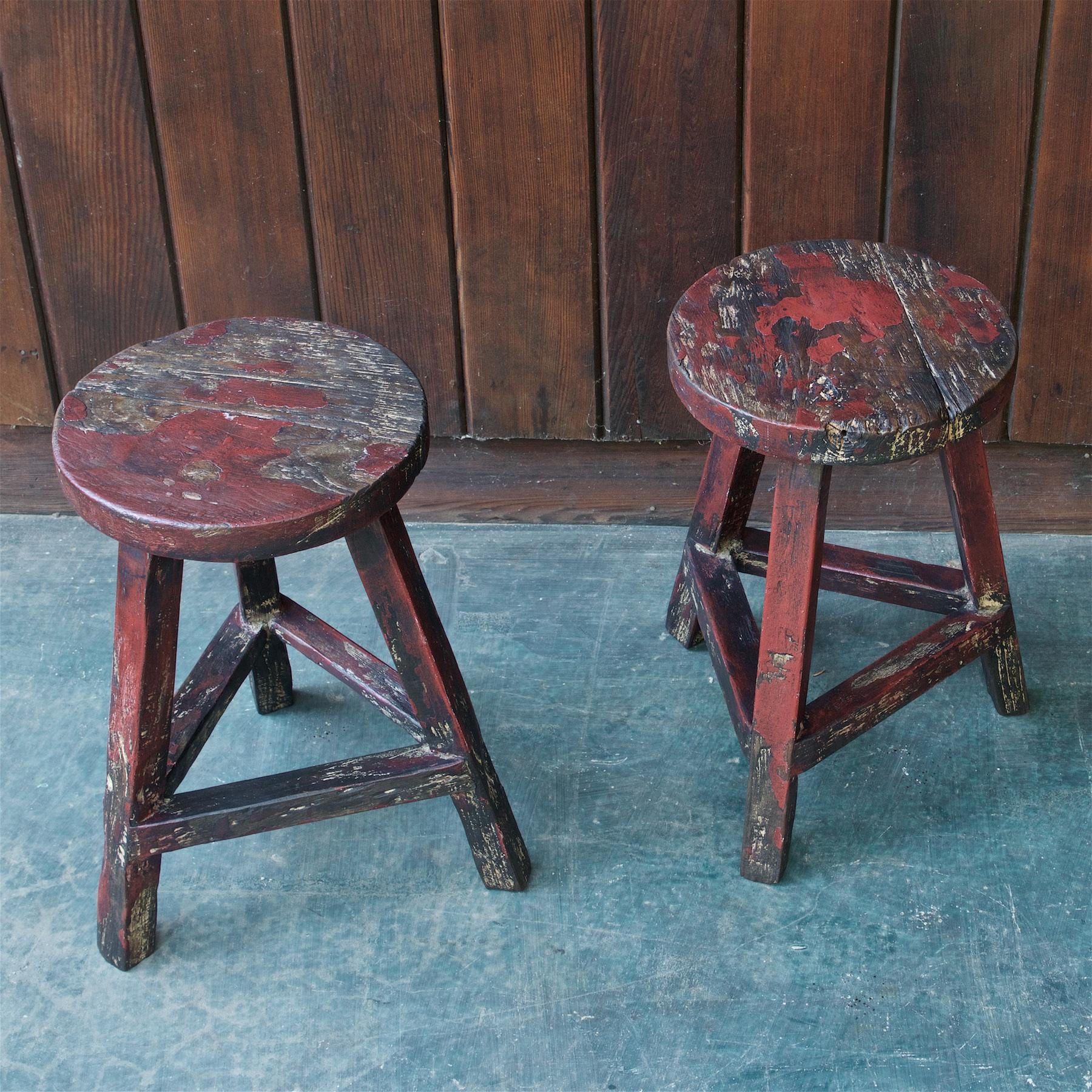 small wooden stool for plant