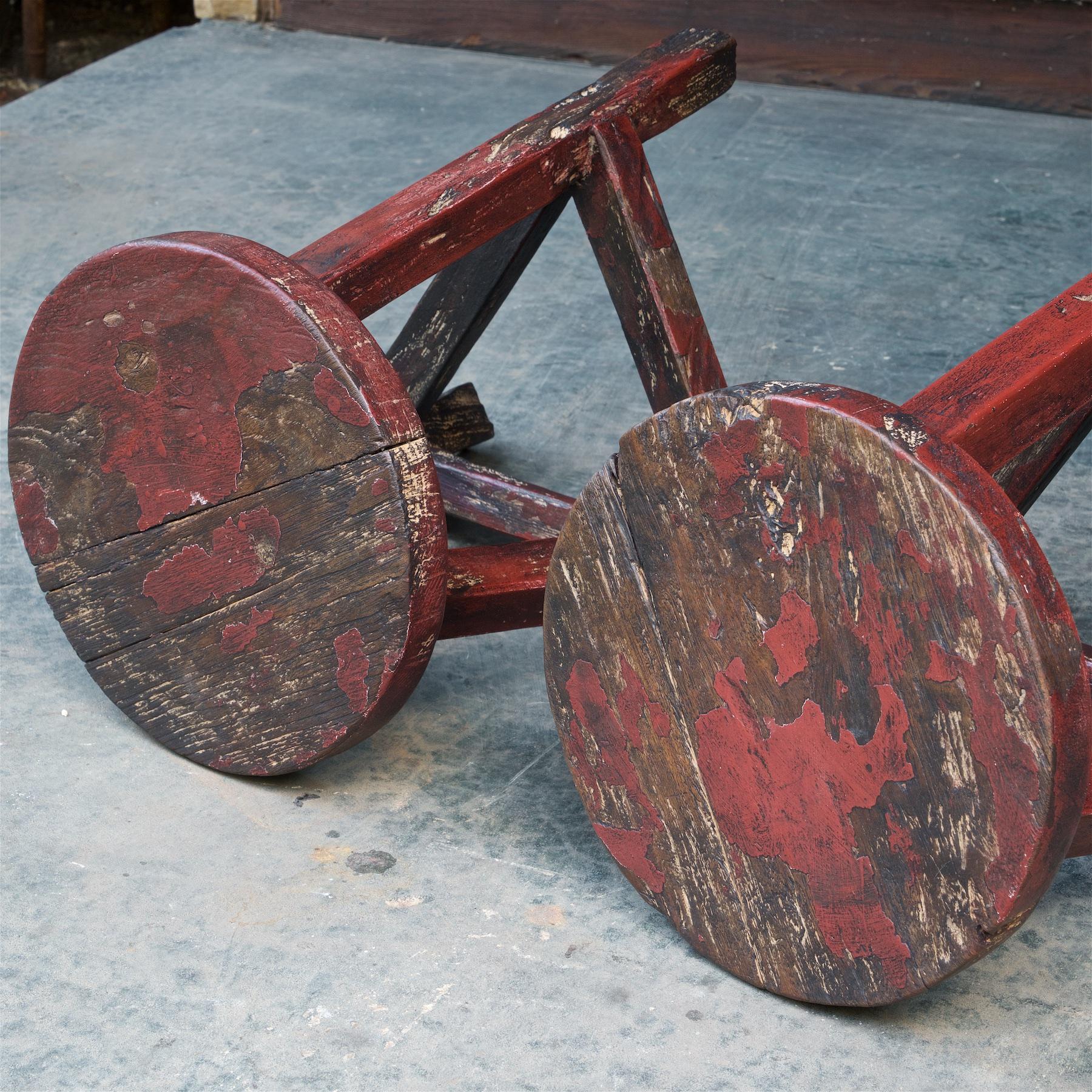American 1950s Studio Craft Wooden Plant Stand Stacking Stool