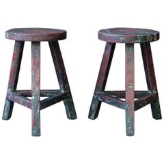 1950s Studio Craft Wooden Plant Stand Stacking Stool