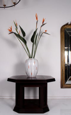 1950er Studio Keramik Bodenvase Atelier Huber Roethe Landshut 1959 mit Einlegearbeit