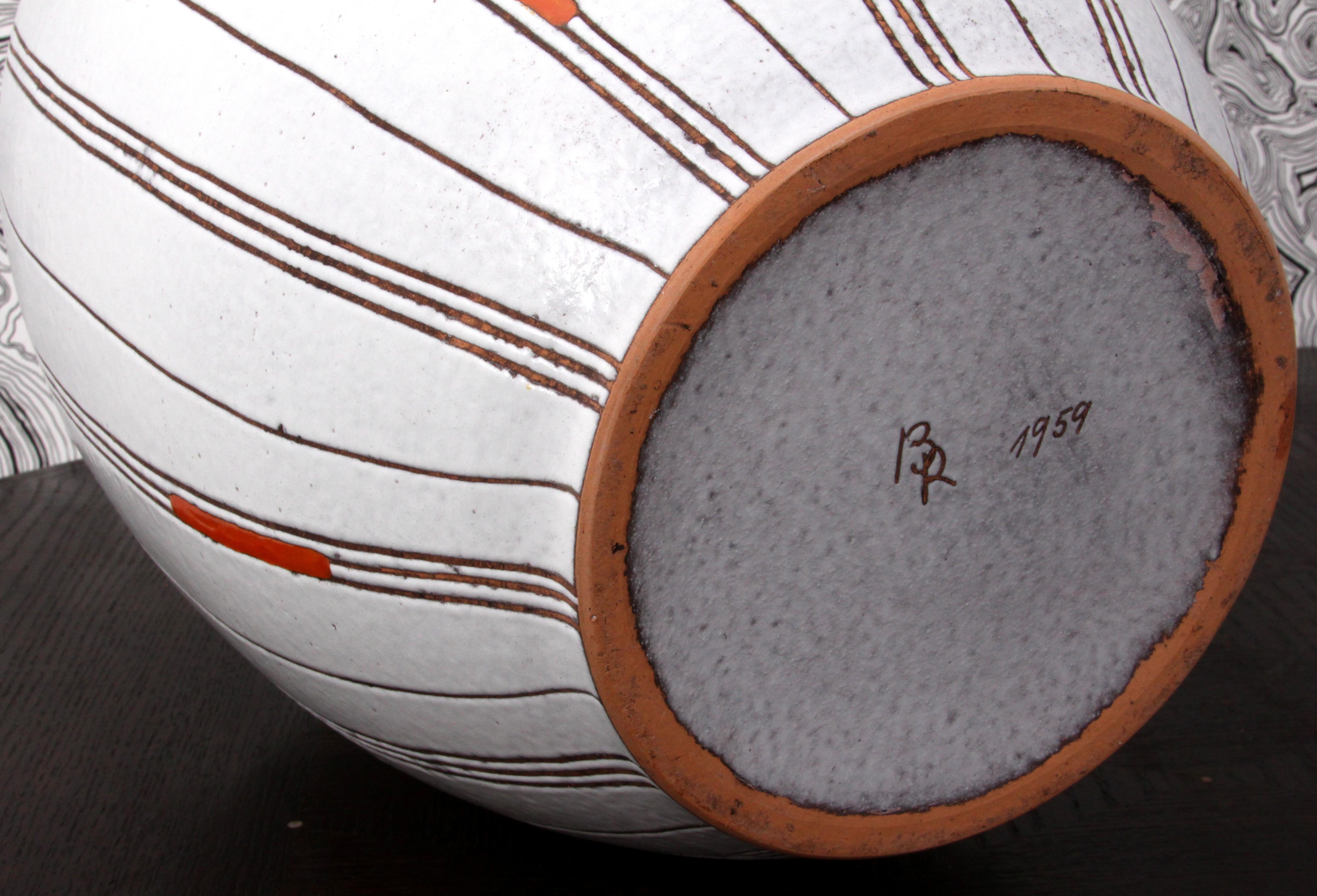 Metà XX secolo Vaso da pavimento Studio A 1950 Atelier A 1959 Huber-Roethe Landshut con ingresso in vendita