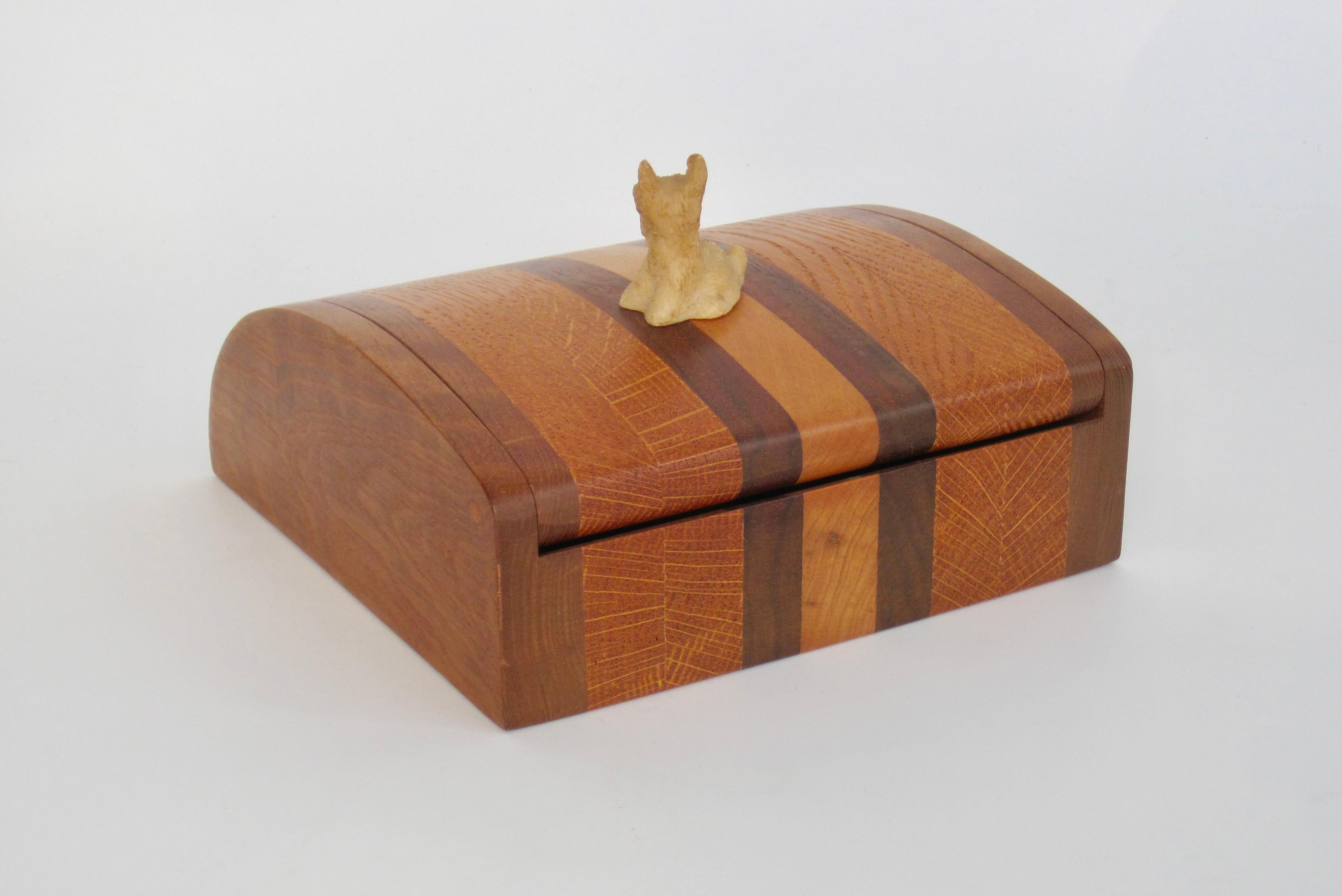 American 1950s Studio Made Dresser Top Jewelry Box with Scottie Dog