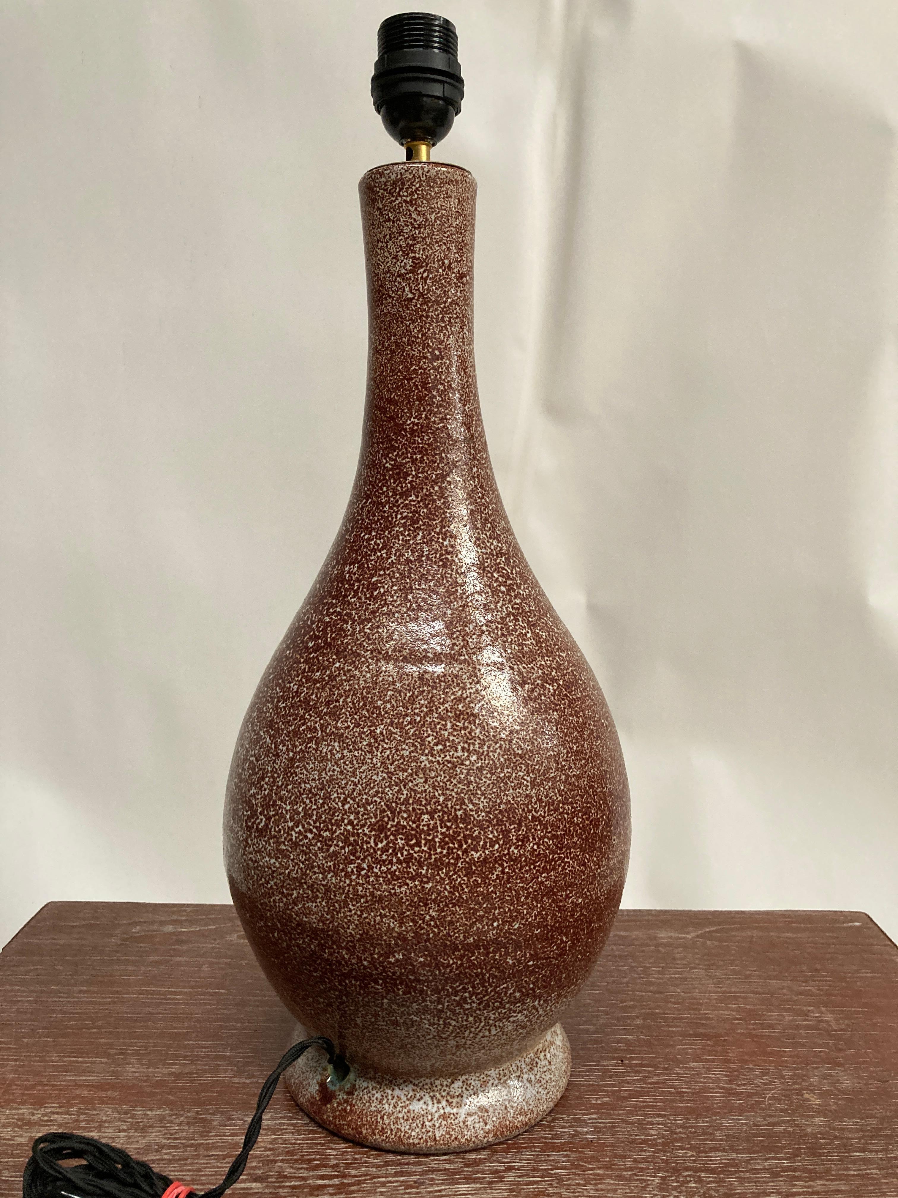 Late 20th Century 1950's Studio pottery ceramic lamp by Accolay For Sale