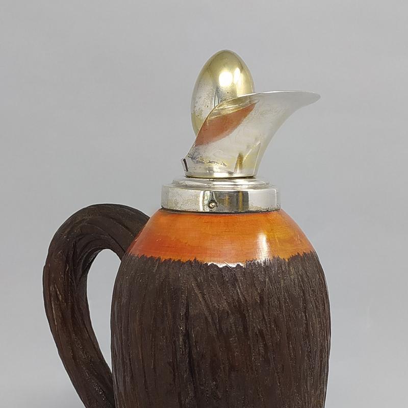 1950s Stunning Aldo Tura Pitcher in Brass and Wood, Made in Italy For Sale 2