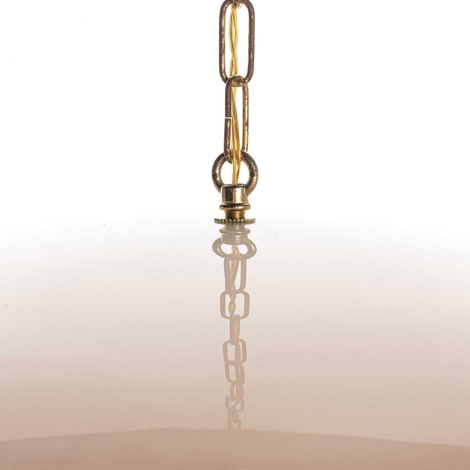 20th Century 1950's Stunning Brass & Glass Pendant in Style of Pietro Chiesa For Sale