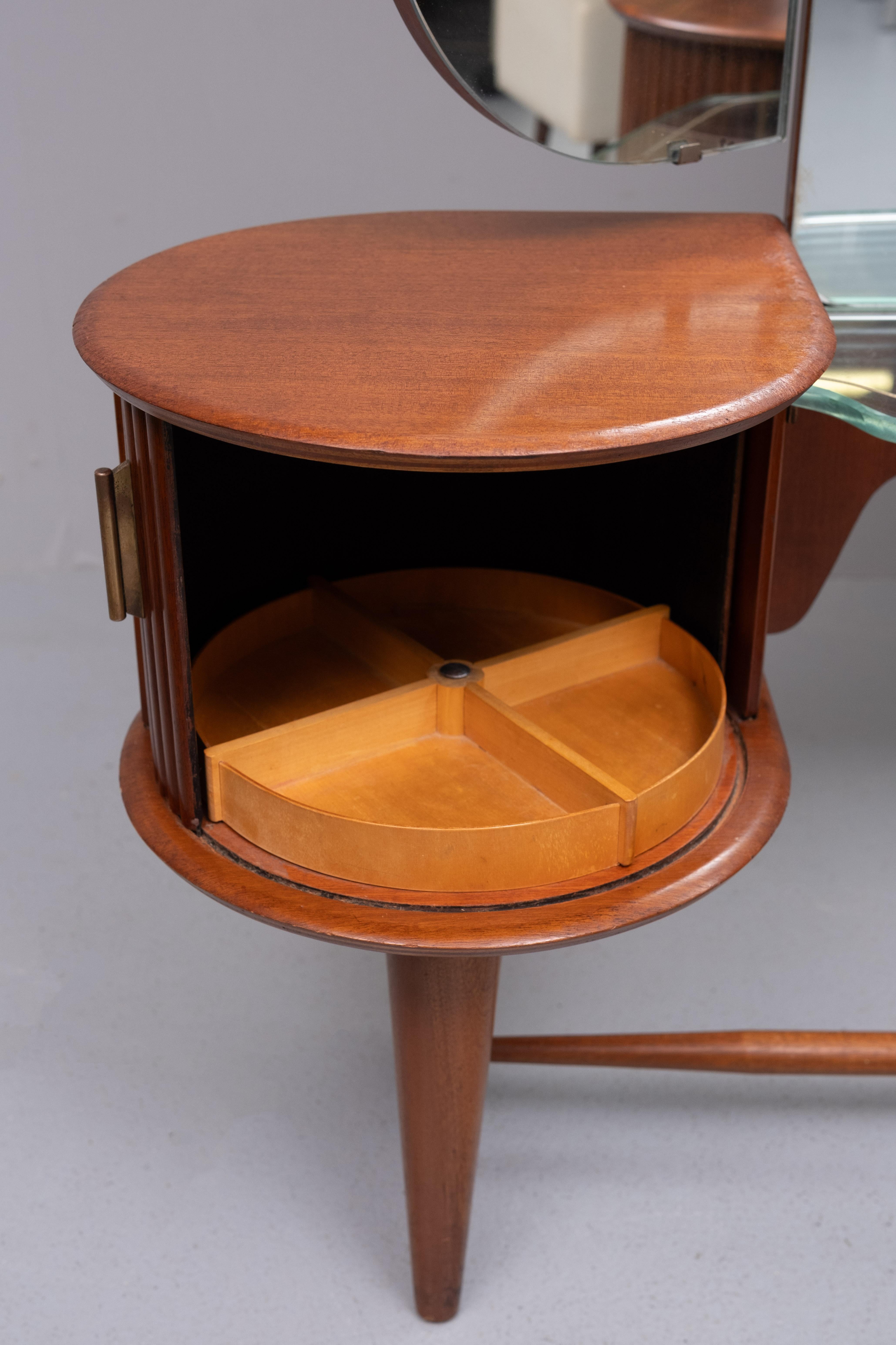 Nutwood 1950s  Stunning curved Vanity and matching Stool
