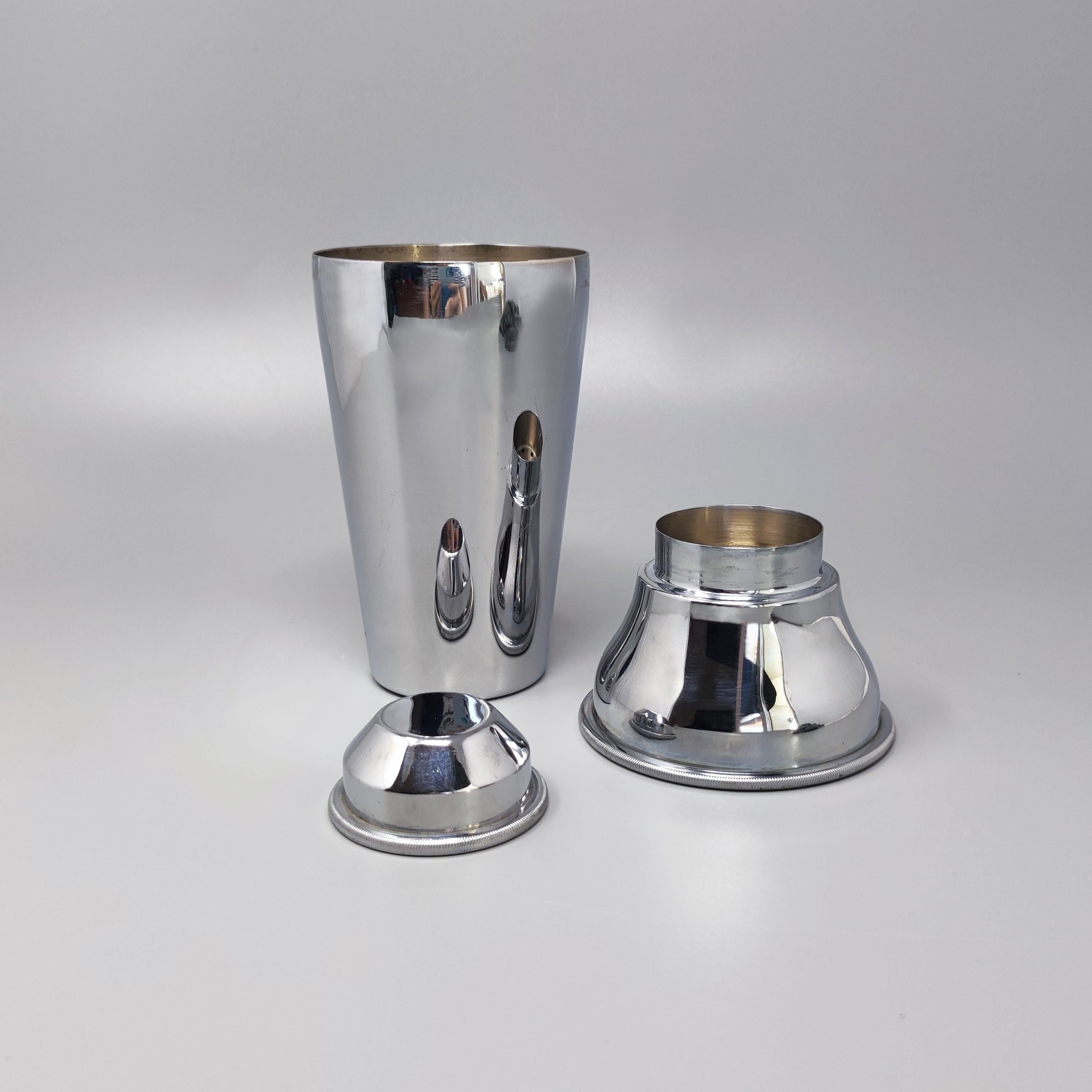 Italian 1950s Stunning MEPRA Cocktail Shaker in Stainless Steel, Made in Italy For Sale