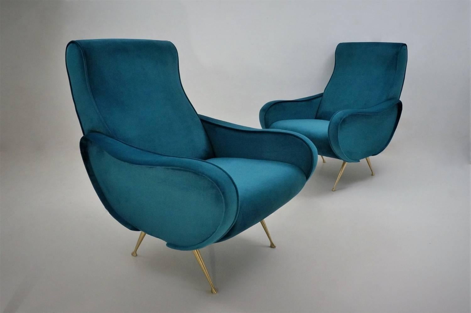 1950s Style Armchair Newly Made to Order in 25 Colors,  Italian For Sale 7