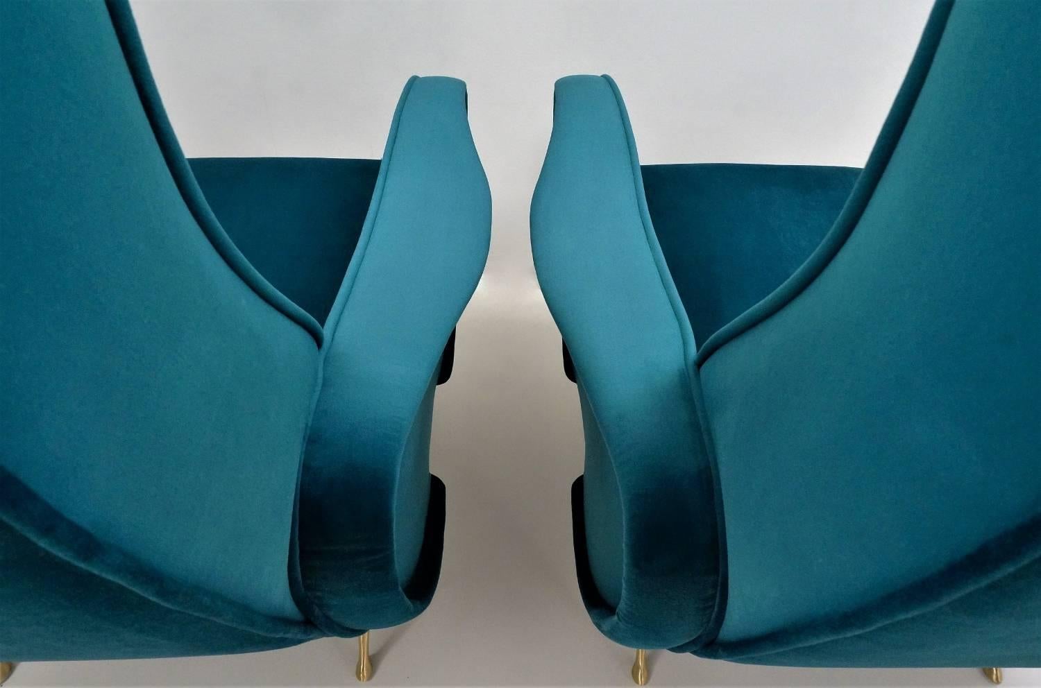 1950s Style Armchair Newly Made to Order in 25 Colors,  Italian For Sale 9