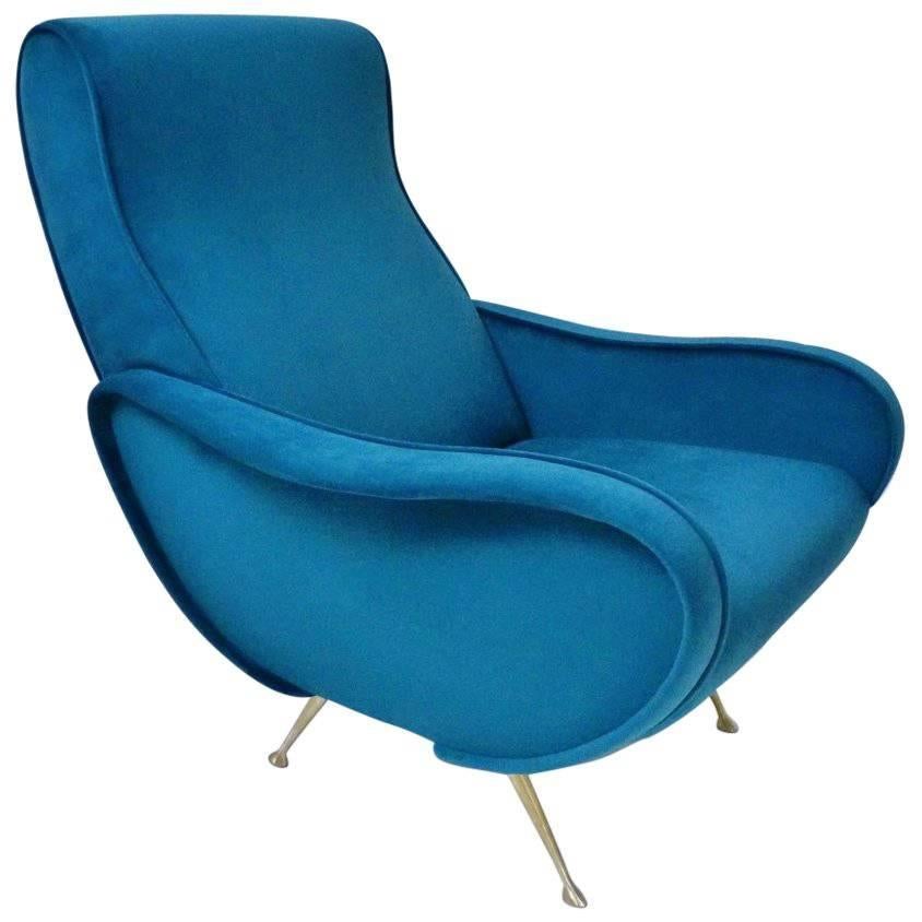 1950s Style Armchair Newly Made to Order in 25 Colors,  Italian For Sale