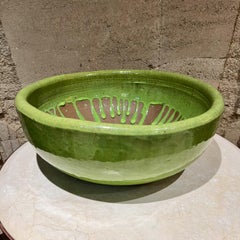 Mid-Century Mod Style Gainey Glazed Art Pottery Architectural Green Planter Pot