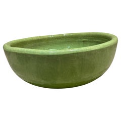 Mid-Century Mod Style Gainey Glazed Art Pottery Architectural Green Planter Pot