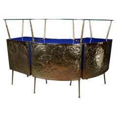Illuminate Your Space with a Stunning 1950s Italian Cocktail Blue Murano Bar JF