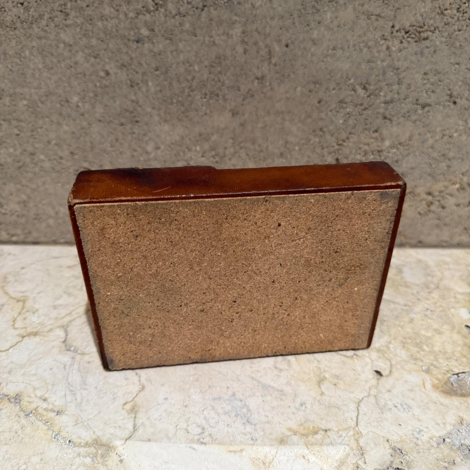 1950s Style of Hermès Distressed Leather Note Pad Holder For Sale 5