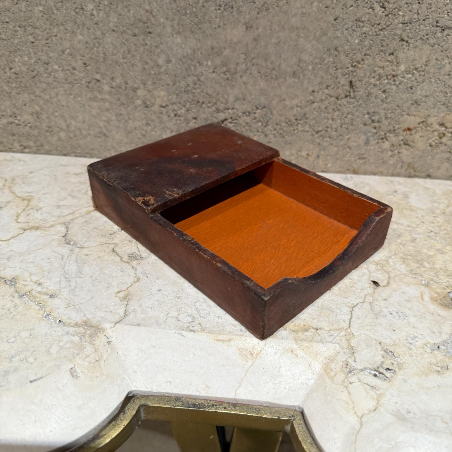 French 1950s Style of Hermès Distressed Leather Note Pad Holder For Sale
