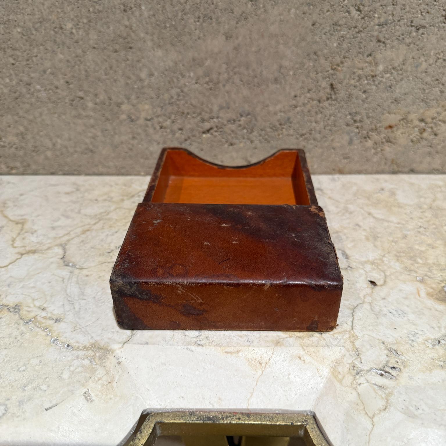 1950s Style of Hermès Distressed Leather Note Pad Holder For Sale 1