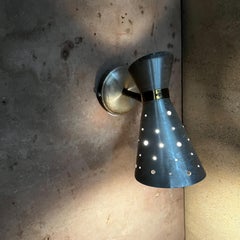 1950s Style of Stilnovo Sexy Diablo Wall Sconce Perforated Aluminum