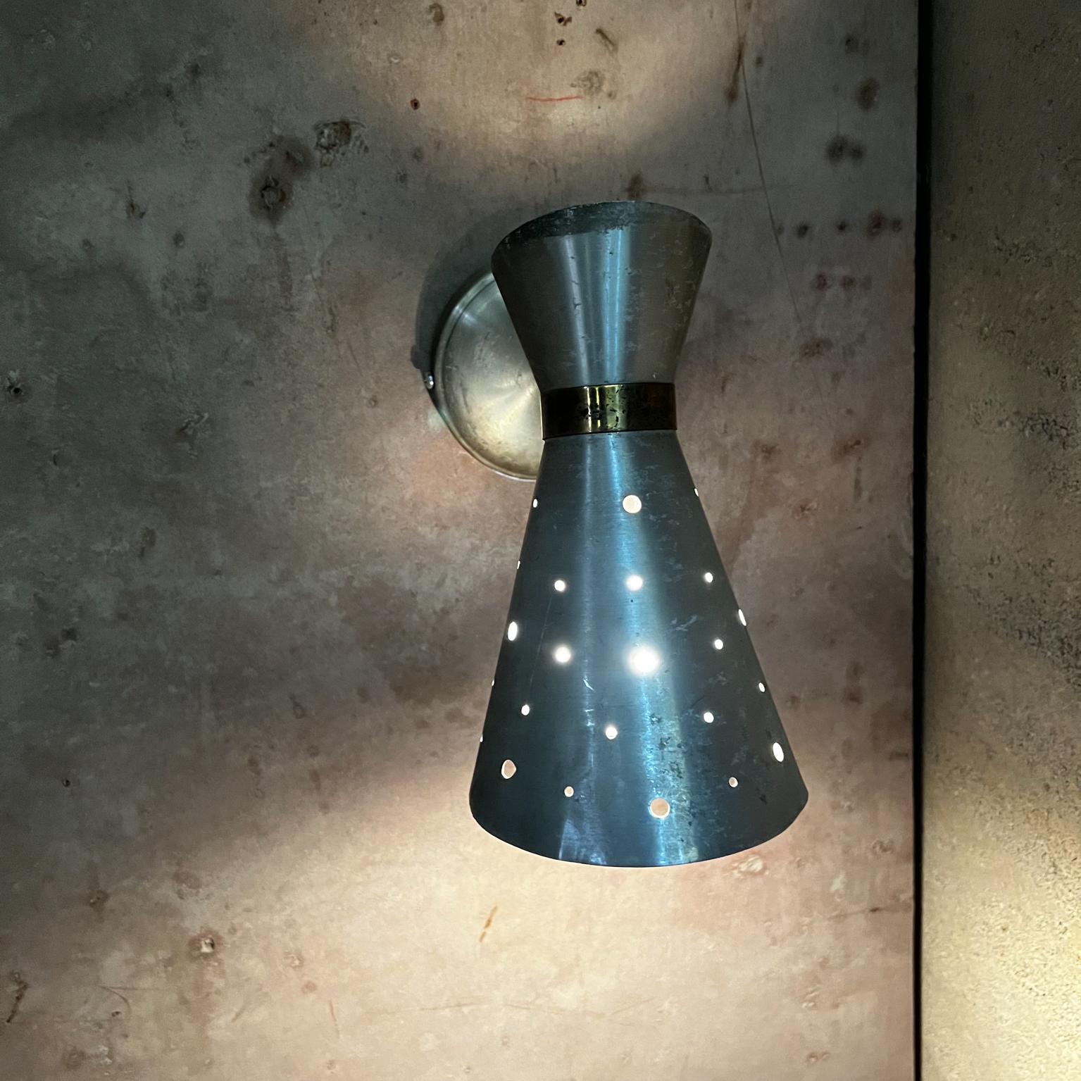 Mid-Century Modern 1950s Style of Stilnovo Sexy Diablo Wall Sconce Perforated Aluminum For Sale