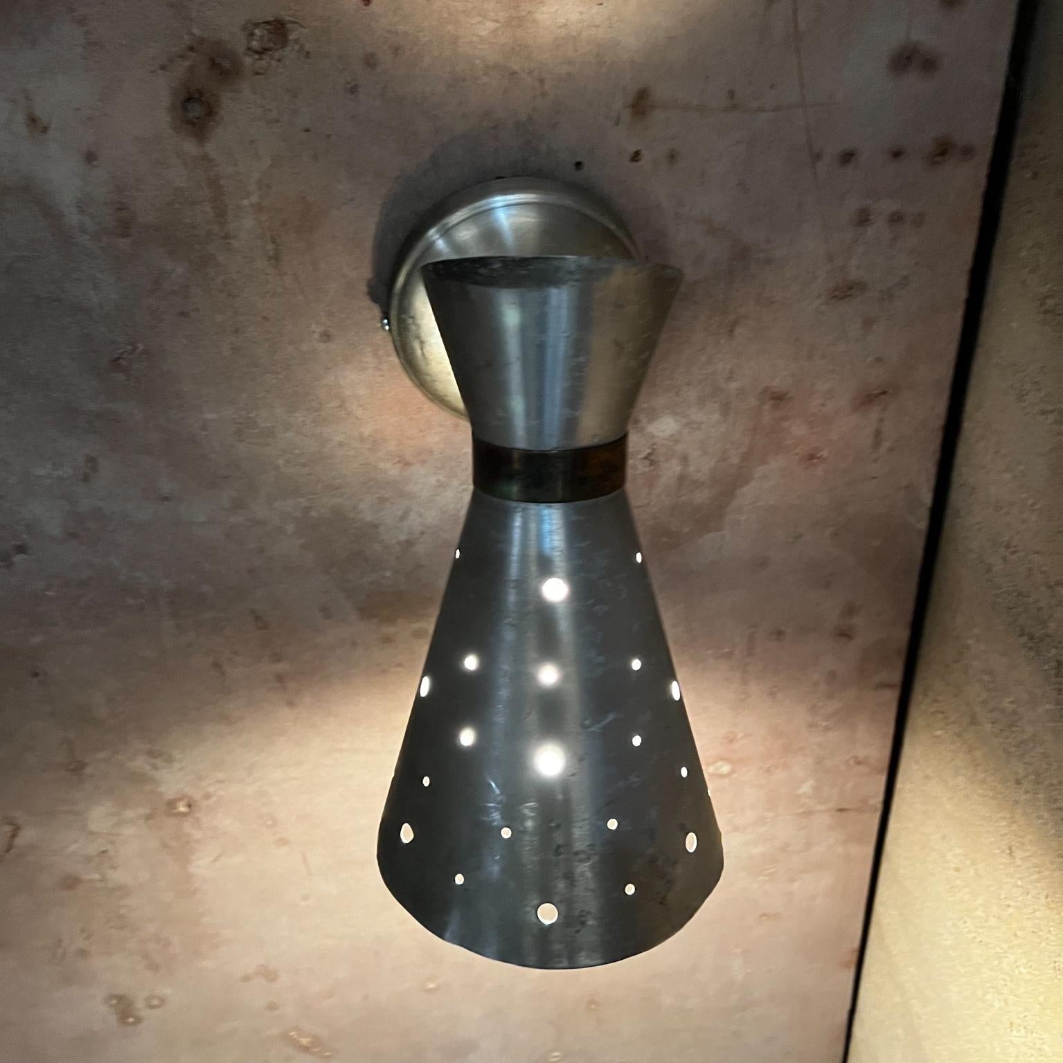 Mid-20th Century 1950s Style of Stilnovo Sexy Diablo Wall Sconce Perforated Aluminum For Sale