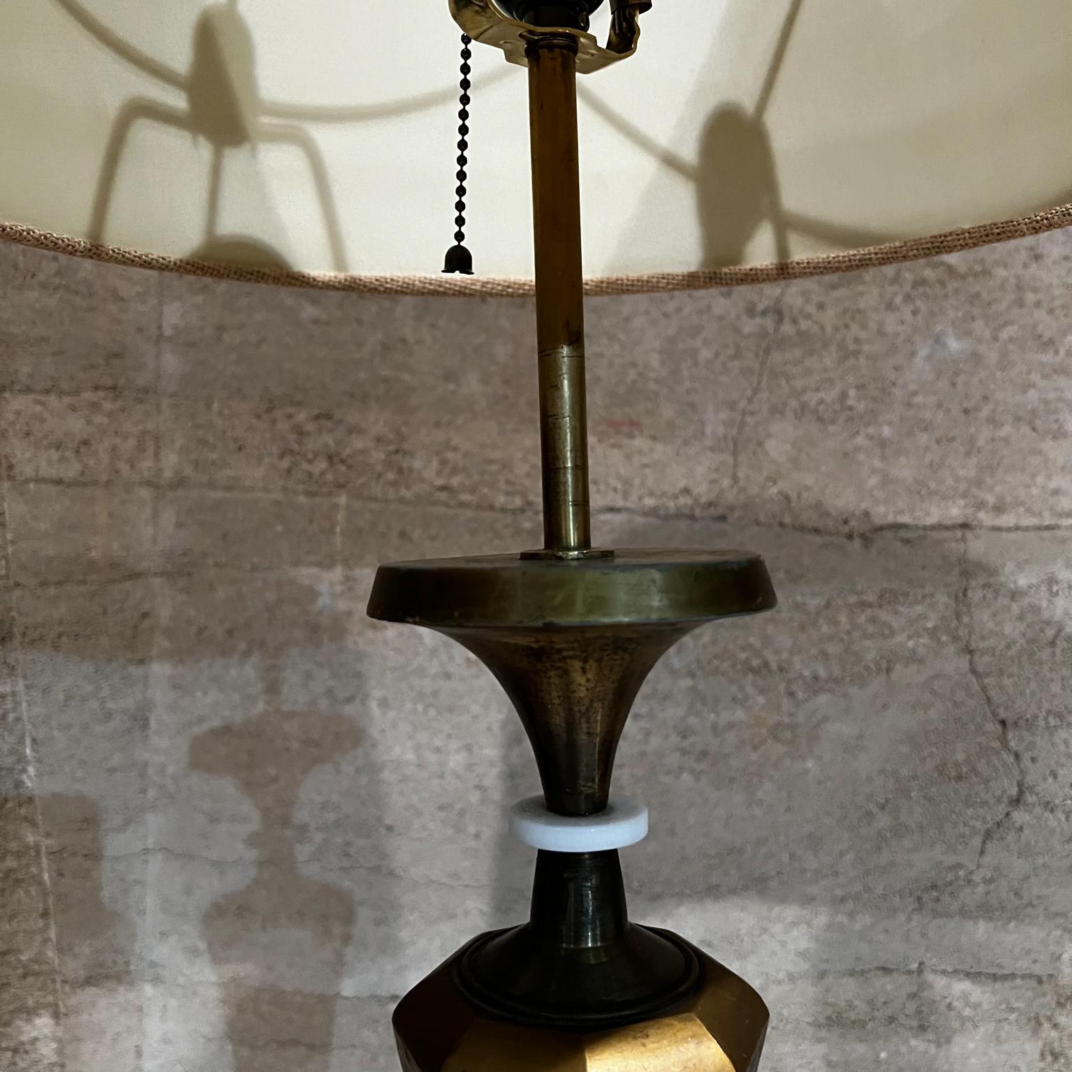 Mid-20th Century 1950s Style of Tony Paul Shapely Gold Table Lamp with Mahogany Wood For Sale