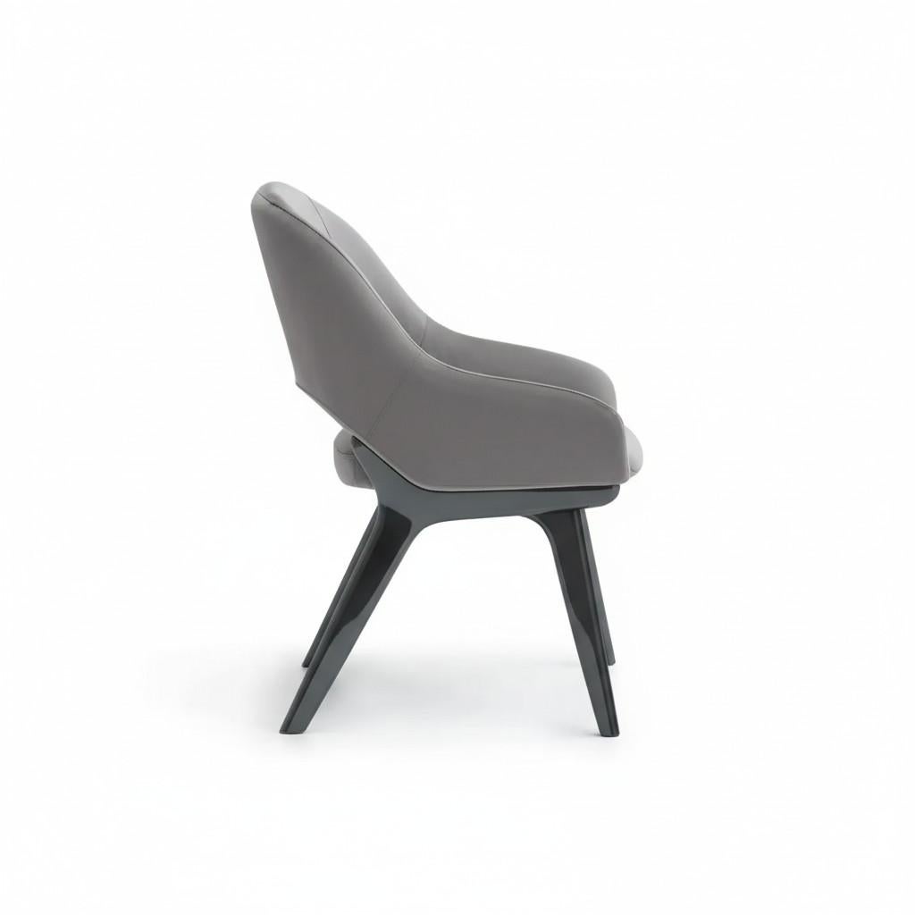 Mid-Century Modern 1950s Style Velvet Dining Chair with Open Back By Carlos Soriano en vente