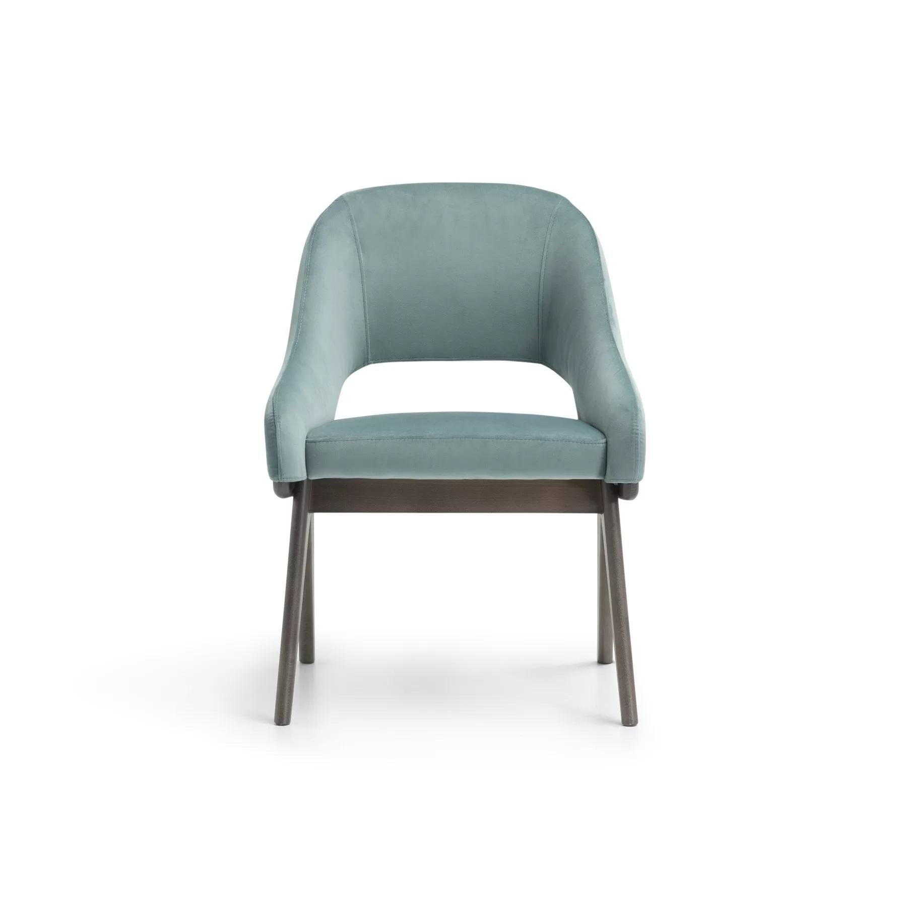 Espagnol 1950s Style Velvet Dining Chair with Open Back By Carlos Soriano en vente