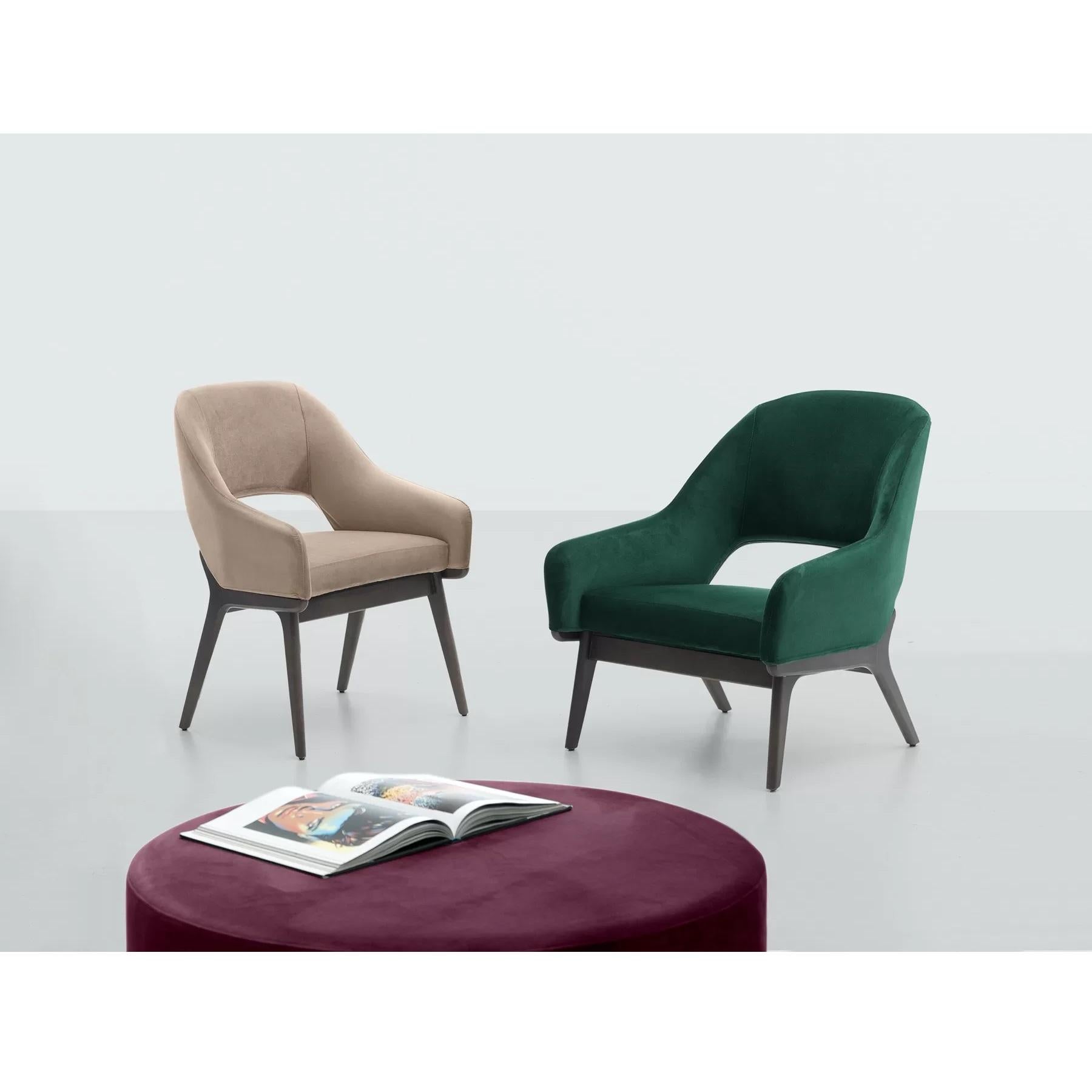 XXIe siècle et contemporain 1950s Style Velvet Dining Chair with Open Back By Carlos Soriano en vente