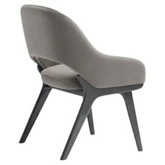 1950s Style Velvet Dining Chair with Open Back By Carlos Soriano