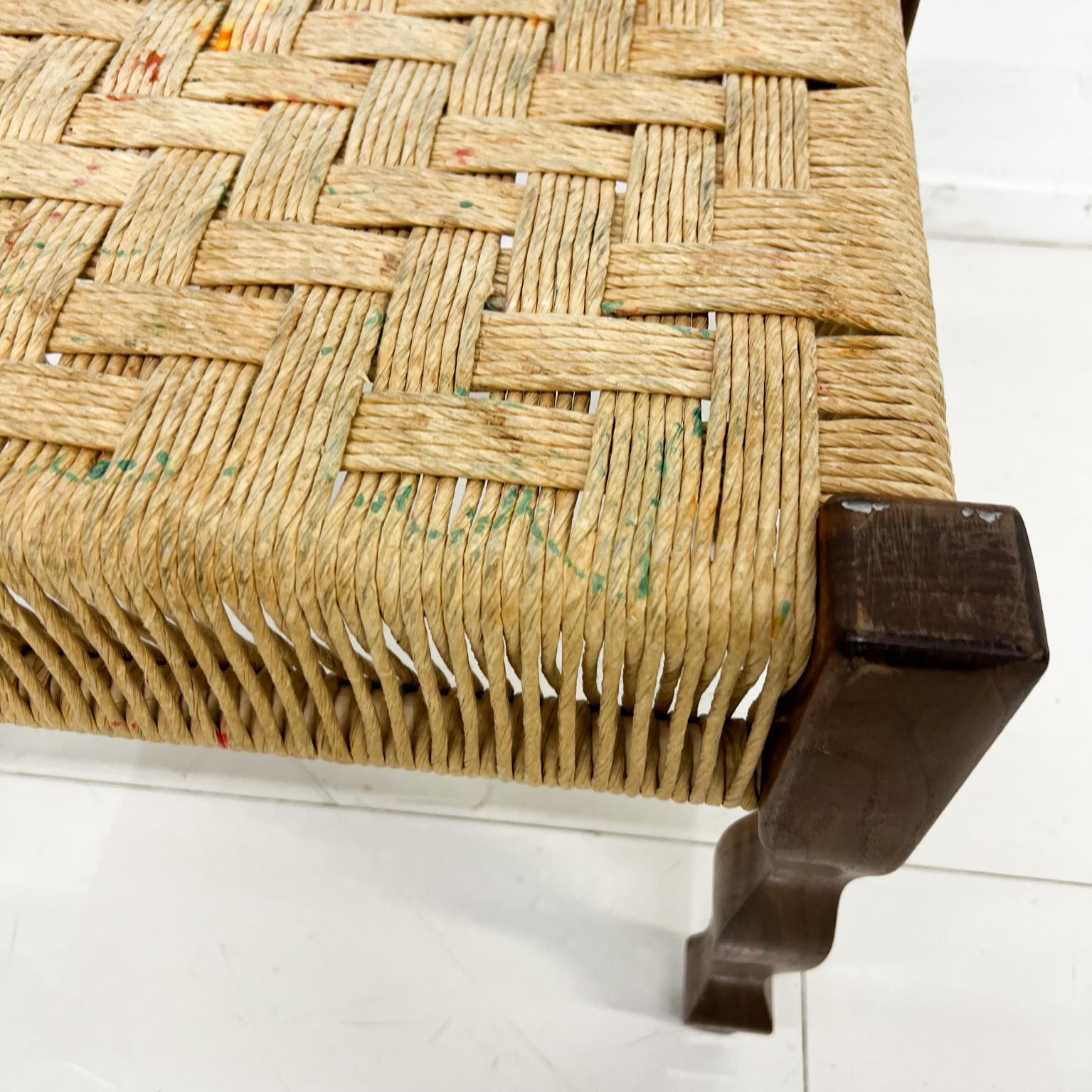 Mid-20th Century 1950s Stylish Vintage Artist's Studio Rope Bench Mahogany Wood