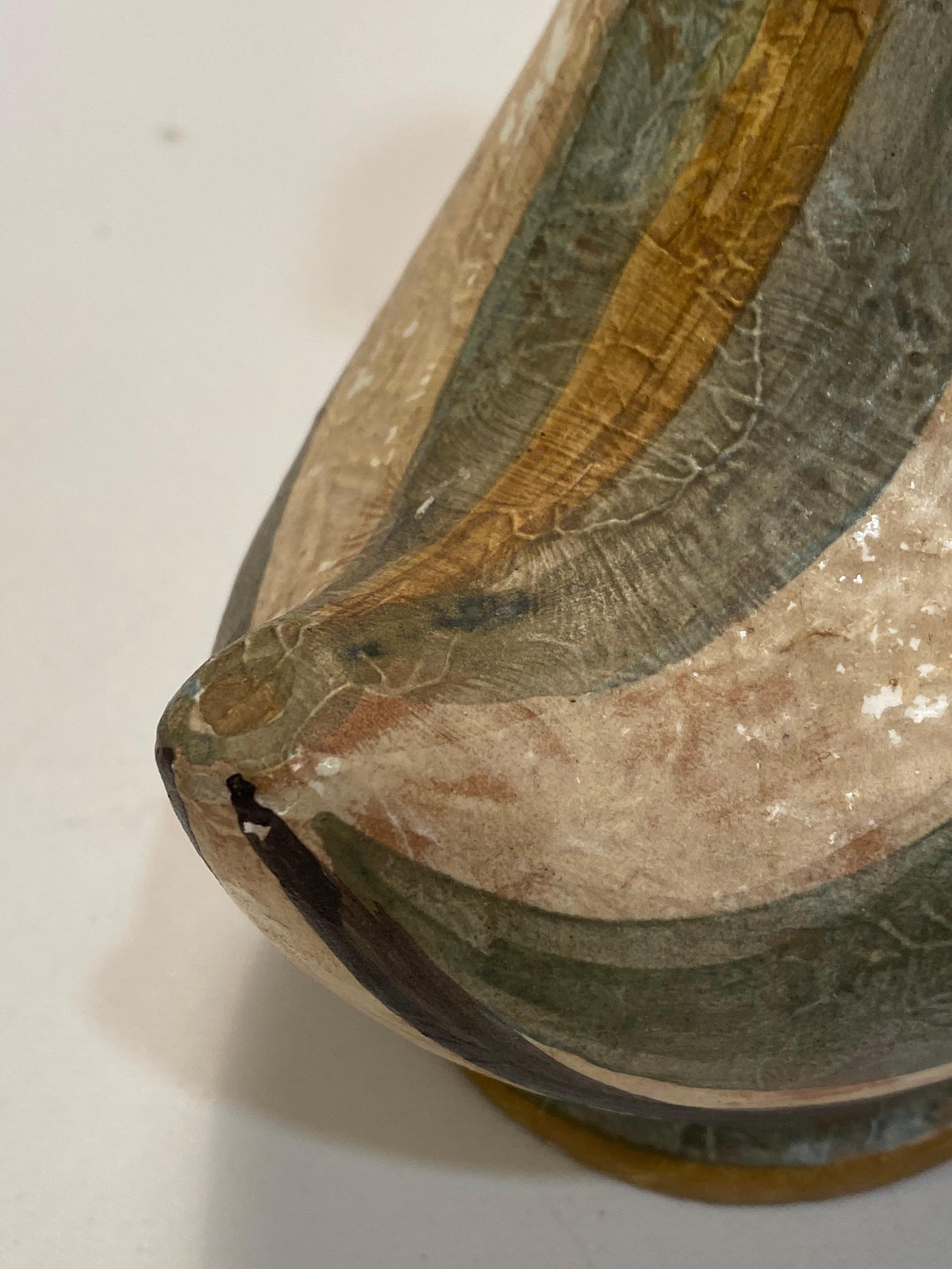 1950s Stylized Italian Pottery Bird Vases, a Pair For Sale 6