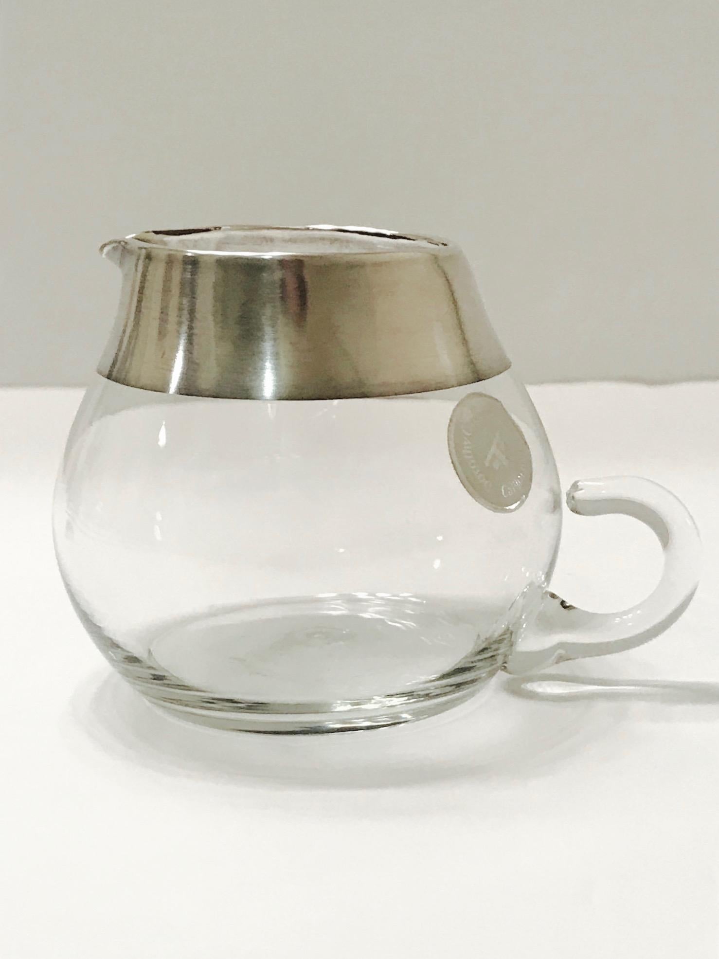1950s Sugar and Creamer Set with Sterling Silver Overlay by Dorothy Thorpe  2