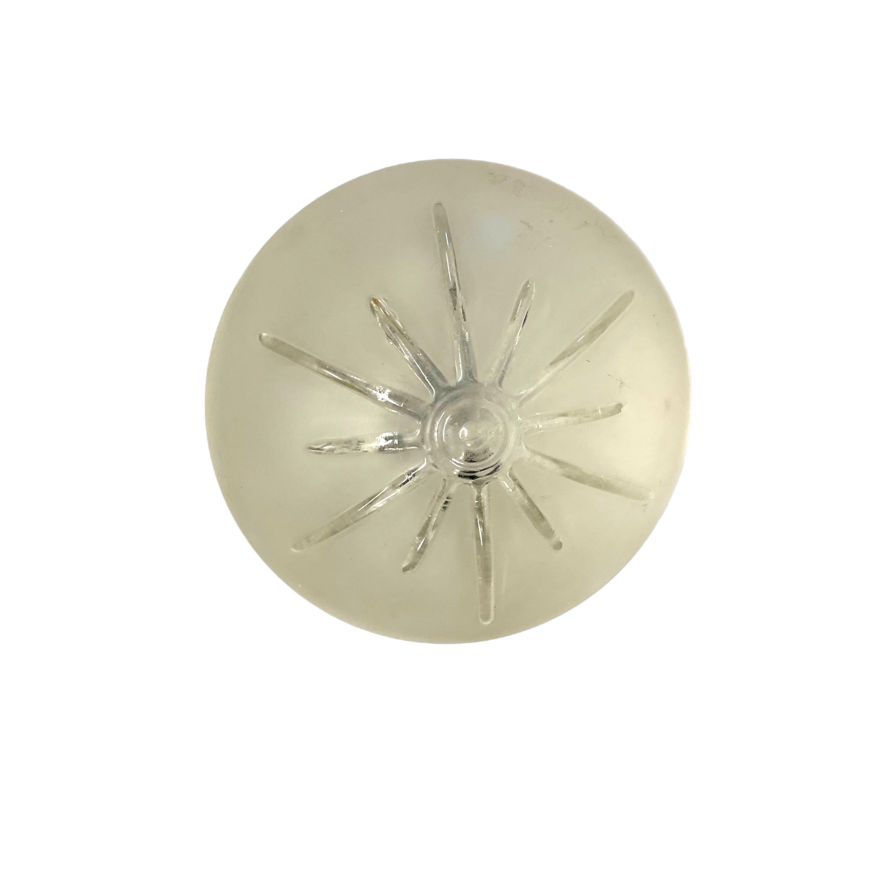 Empotrable de Cristal Transparente y Satinado Rayo de Sol de los Años 50 en Bueno estado para la venta en Charleston, SC