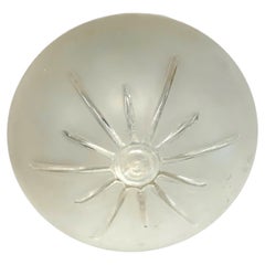1950’s Sunburst Satin and Clear Glass Flush Mount