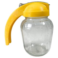 1950s Sunny Yellow Honey Syrup Dispenser Table Jar