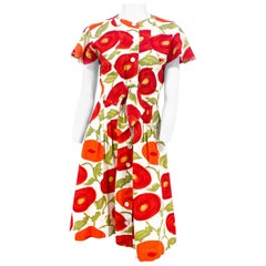 1950s Surreal Printed Pique Day Dress