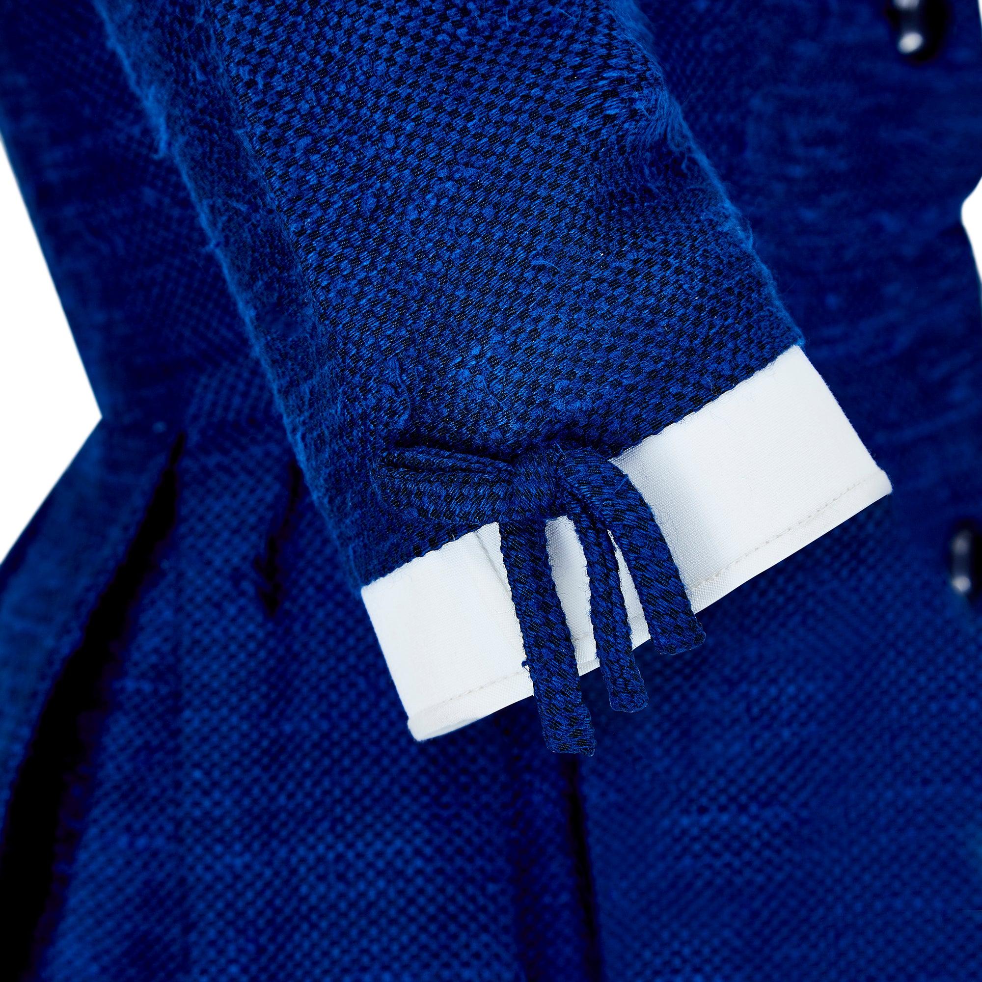 1950s Susan Small Textured French Blue Cotton Shirt Dress Excellent état - En vente à London, GB