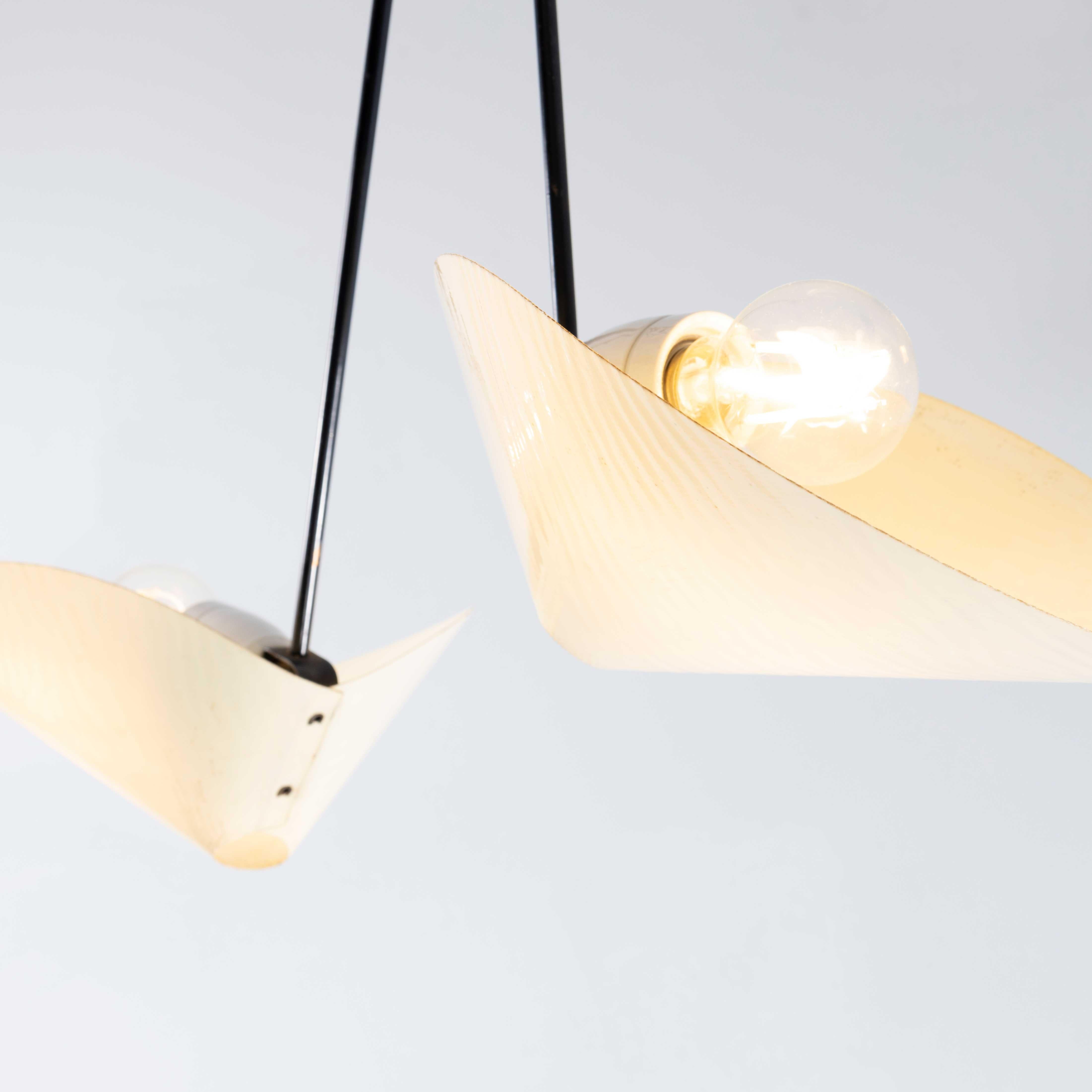 1950's Suspended Hanging Paper Pendant Lamps - Pair 4