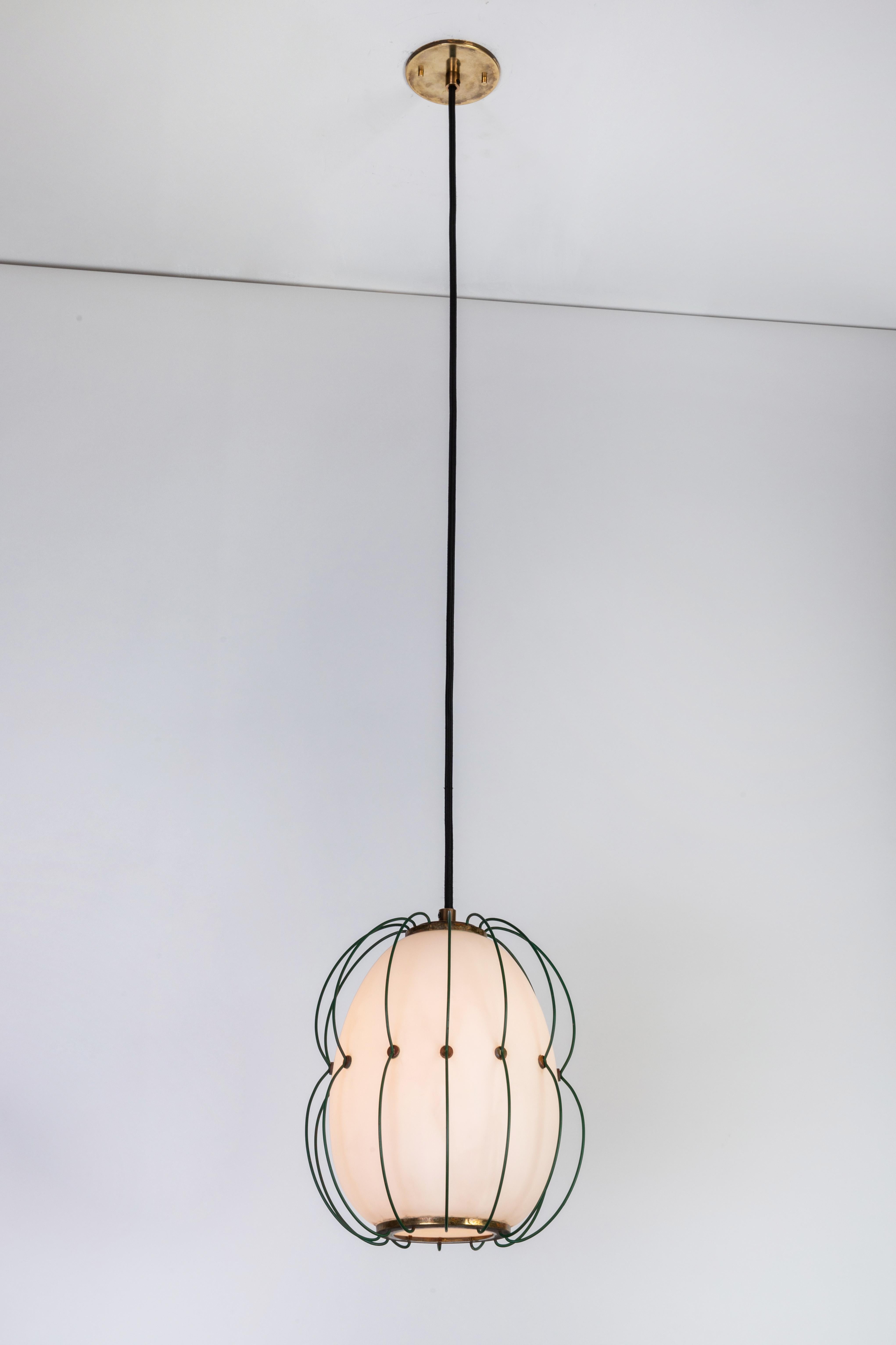 Painted 1950s Suspension Light Attributed to Angelo Lelli for Arredoluce