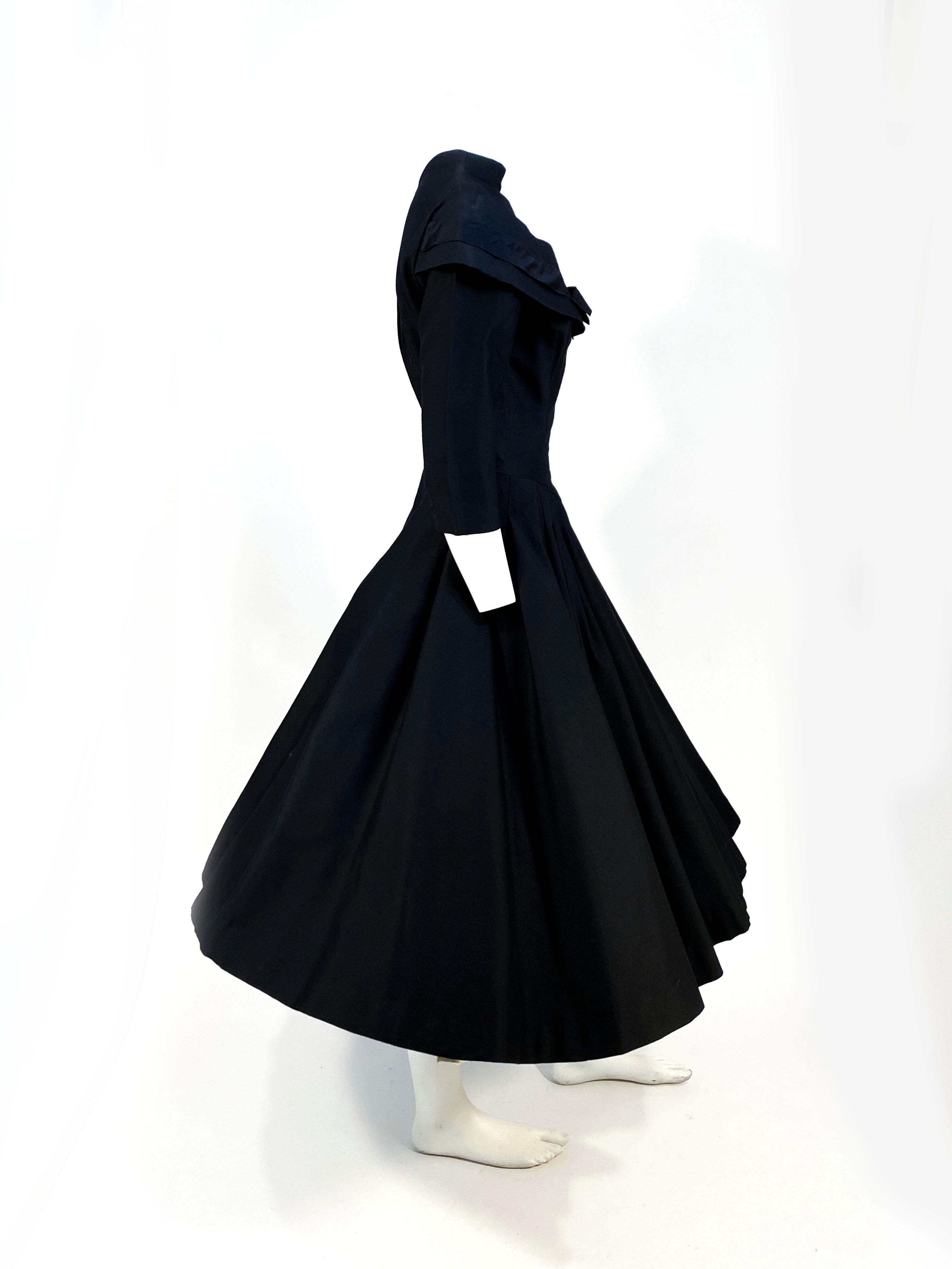 Women's 1950s Suzy Perette Black Wool Cocktail Dress