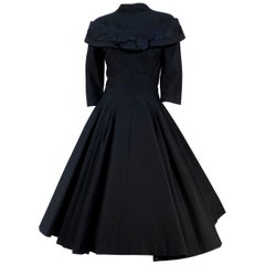 1950s Suzy Perette Black Wool Cocktail Dress