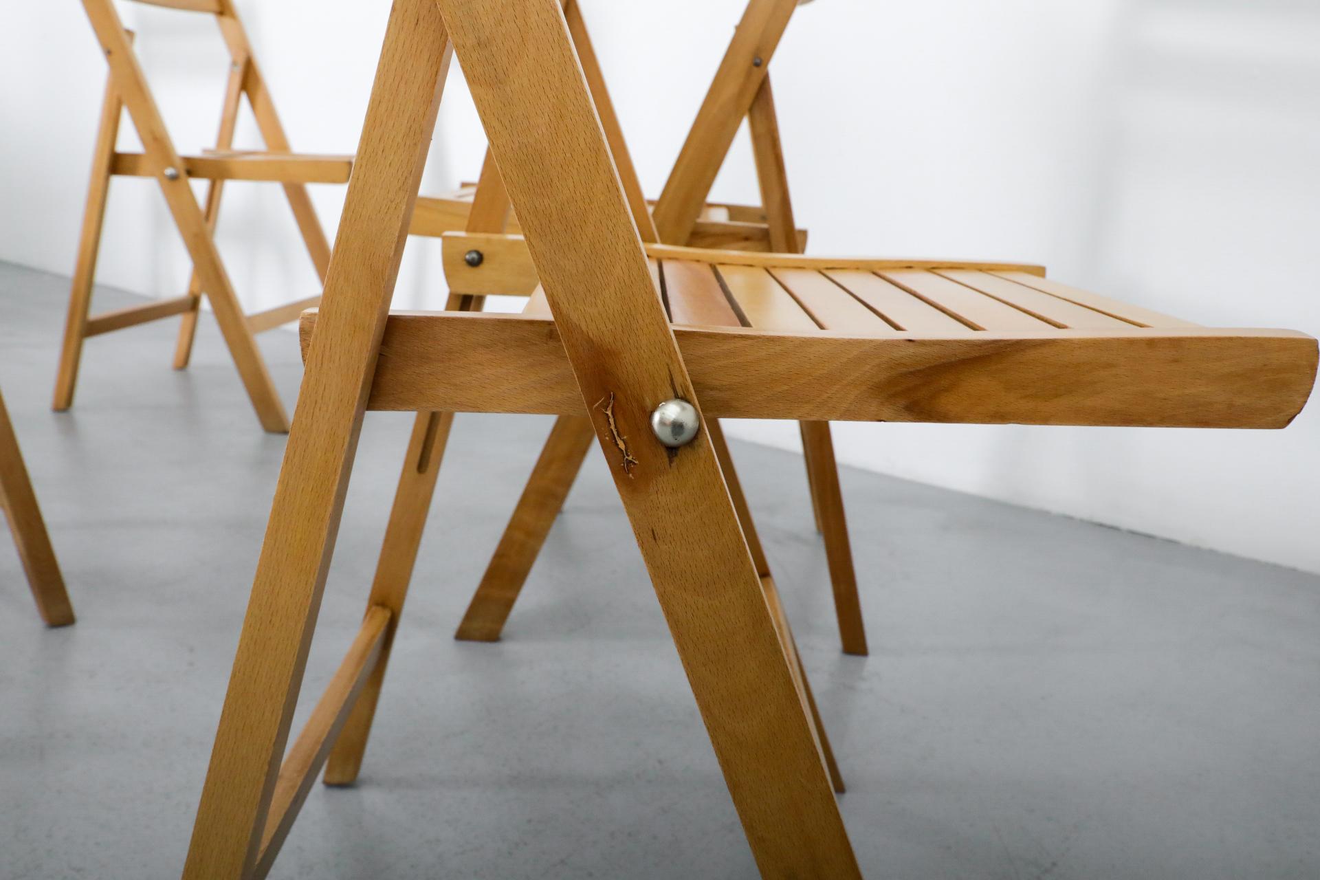 1950's Sven Markelius Style Folding Birch Steamer or Church Chairs 5