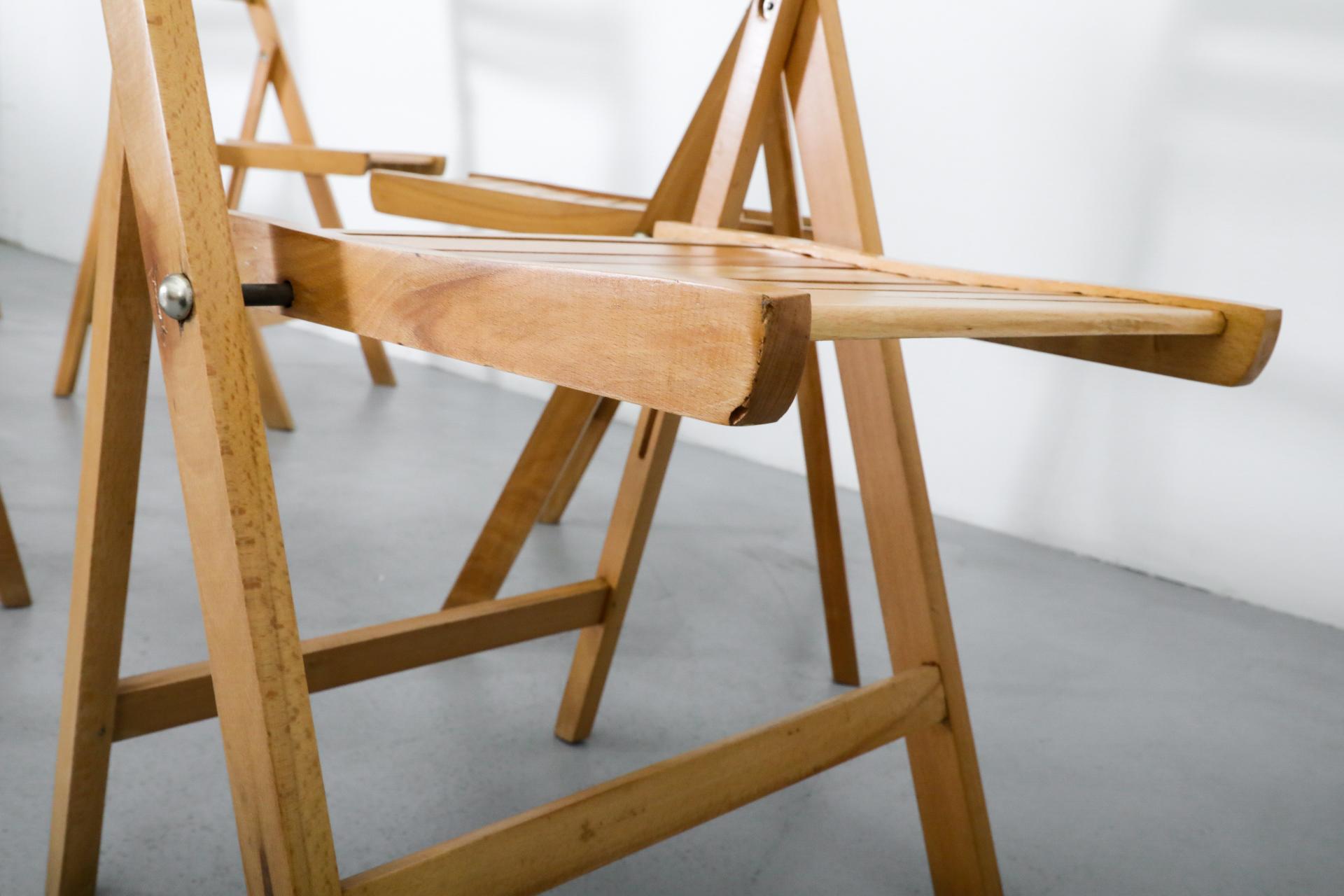 1950's Sven Markelius Style Folding Birch Steamer or Church Chairs 7